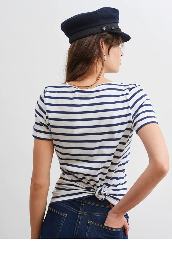 [Saint James] Etrille short sleeve striped sailor shirt NEIGE/MARINE