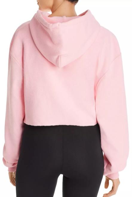 REVERSE WEAVE CROPPED CUT OFF HOOD WL659 MNE'S FIT PINK CANDY