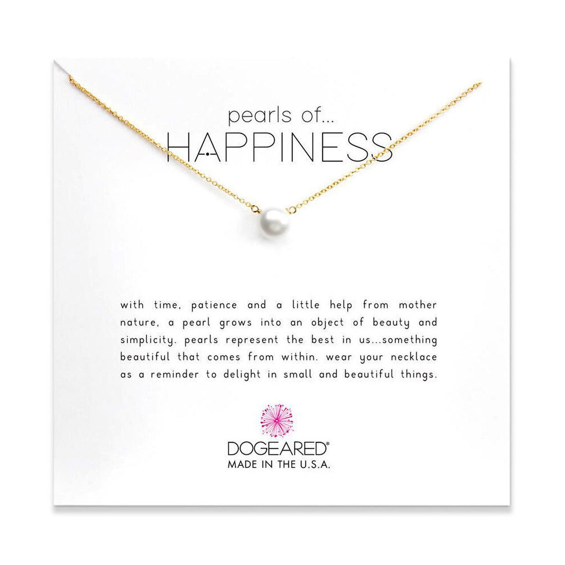 [DOGEARED] PEARLS OF HAPPINESS LARGE PEARL NECKLACE 16" P02014 GOLD