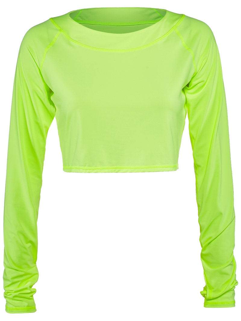 [BloqUV] 4001 Women's Athletic Crop Top/Outdoor Sports,Yoga,Fitness,Tennis NEON