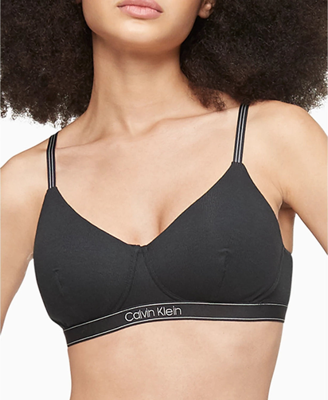 [Calvin Klein] Women's Pure Ribbed Light Lined Bralette QF6439-001 - Woodburymall