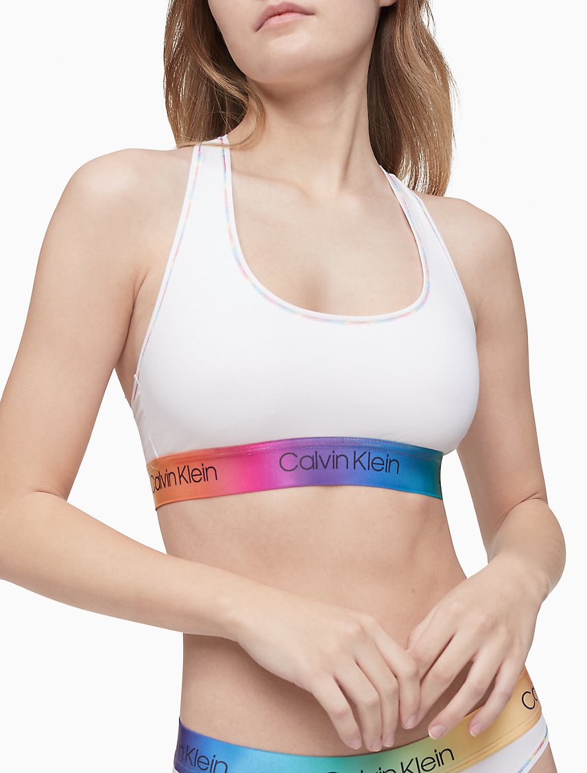 [Calvin Klein] Woman's Modern Cotton Pride Unlined Bralette QF6538-110 - Woodburymall