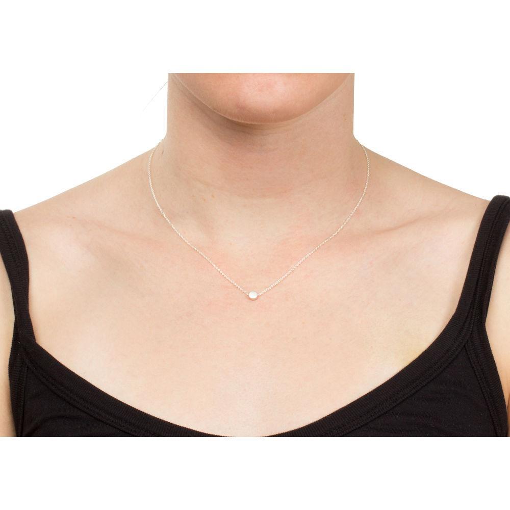 [DOGEARED] CIRCLE NECKLACE, CIRCLE BEAD SS, 16" VS1005 SILVER