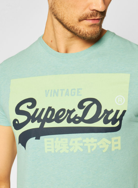 SUPERDRY Zielony Regular Fit Pastel T-SHIRT M1010345A