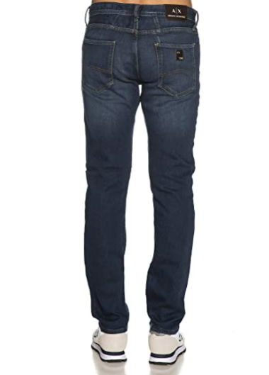 A|X ARMANI EXCHANGE Men's Slim Dark Blue Wash Denim 3KZJ13