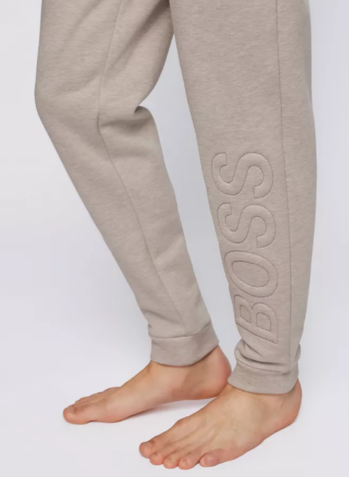 Boss Logo tracksuit bottoms in cotton-blend fleece 50460385