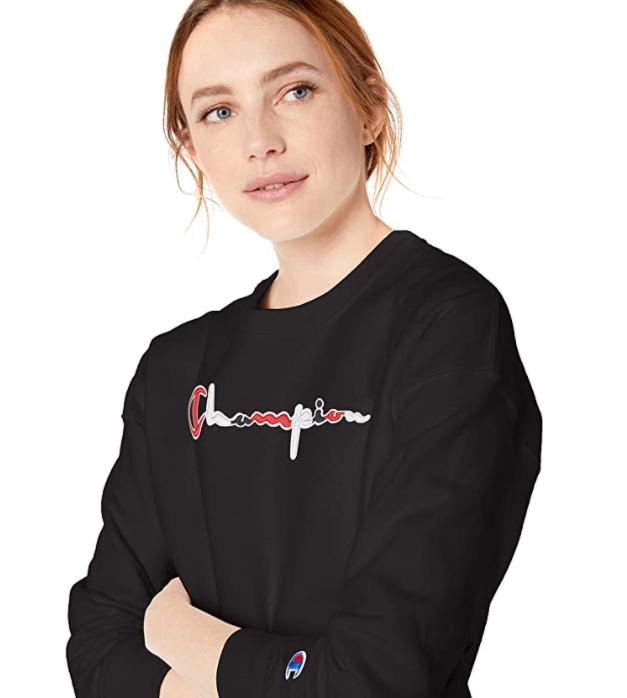 [CHAMPION] WOMEN FLC CREW 3-COLOR LOGO