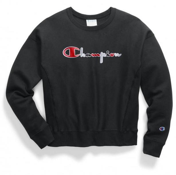 [CHAMPION] WOMEN FLC CREW 3-COLOR LOGO – modaus