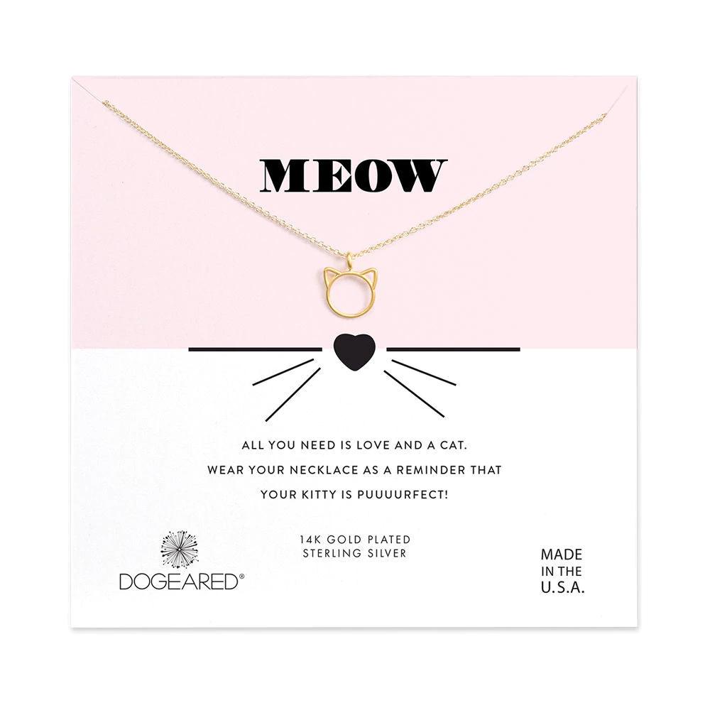 [DOGEARED] meow cat charm necklace VG11129 GOLD